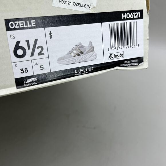 Adidas Ozelle Running Shoes Women's 6.5 White Bronze Cloudfoam Comfort Sneakers - Picture 8 of 10